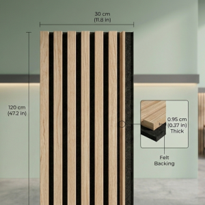 Pannello Murale in PVC Doghe in Legno cm.120x30x0,95 arredamento interni